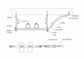 組合門型抗震支吊架側向大樣圖