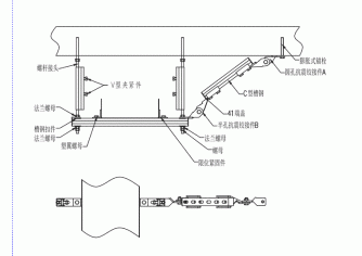 電纜橋架抗震支吊架側向大樣圖